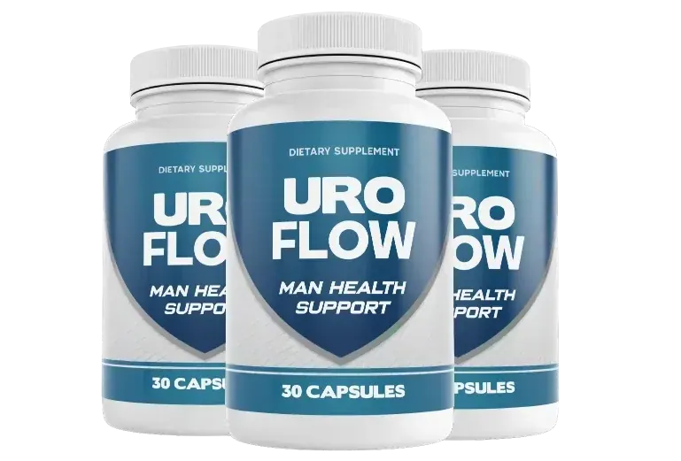 UroFlow — three bottles, dietary supplement, 30 capsules each